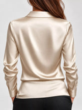 Women's Plus Size Satin Cowl-Neck Blouse - product photo 3