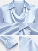 Women's Plus Size Satin Cowl-Neck Blouse - product photo 9