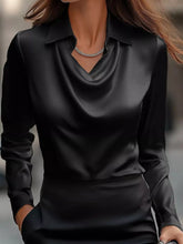 Women's Plus Size Satin Cowl-Neck Blouse - product photo 10