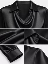 Women's Plus Size Satin Cowl-Neck Blouse - product photo 14