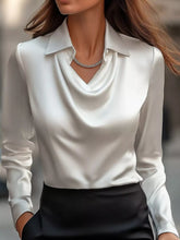 Women's Plus Size Satin Cowl-Neck Blouse - product photo 30