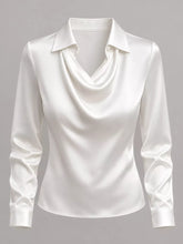 Women's Plus Size Satin Cowl-Neck Blouse - product photo 33