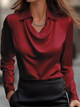 Women's Plus Size Satin Cowl-Neck Blouse - product photo 40