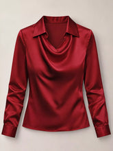 Women's Plus Size Satin Cowl-Neck Blouse - product photo 42