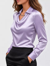 Women's Plus Size Satin Cowl-Neck Blouse - product photo 44