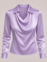 Women's Plus Size Satin Cowl-Neck Blouse - product photo 46