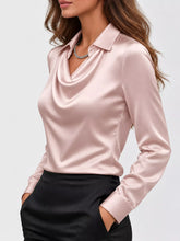 Women's Plus Size Satin Cowl-Neck Blouse - product photo 49