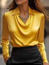Women's Plus Size Satin Cowl-Neck Blouse - product photo 52
