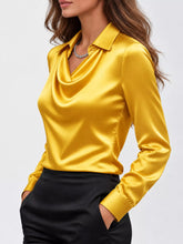 Women's Plus Size Satin Cowl-Neck Blouse - product photo 53