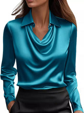 Women's Plus Size Satin Cowl-Neck Blouse - product photo 55