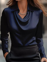 Women's Plus Size Satin Cowl-Neck Blouse - product photo 65