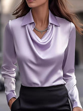 Women's Plus Size Satin Cowl-Neck Blouse - product photo 66