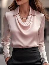 Women's Plus Size Satin Cowl-Neck Blouse - product photo 68