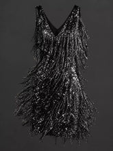 Women's Plus Size Sequin Fringe V-Neck Mini Dress - product photo 7