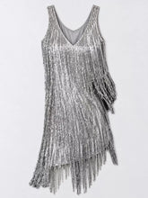 Women's Plus Size Sequin Fringe V-Neck Mini Dress - product photo 9