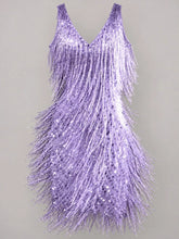 Women's Plus Size Sequin Fringe V-Neck Mini Dress - product photo 13