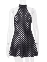 Women's Polka Dot Backless Halter Bodycon Mini Dress - product photo 3