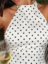 Women's Polka Dot Backless Halter Bodycon Mini Dress - product photo 6