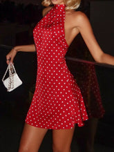 Women's Polka Dot Backless Halter Bodycon Mini Dress - product photo 8