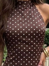 Women's Polka Dot Backless Halter Bodycon Mini Dress - product photo 15
