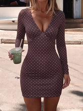 Women's Polka Dot Stretch Bodycon Mini Dress - product photo 2