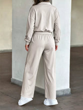 Women's Polo Collar Top & Straight-Leg Pants Set - product image 5