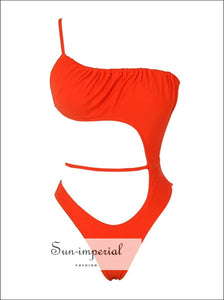 Women’s Red Cut Out One Piece Swimsuit Sun-Imperial United States
