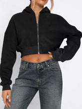 Women's Relaxed Cropped Zip-Up Hoodie - product photo 1
