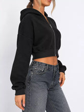 Women's Relaxed Cropped Zip-Up Hoodie - product photo 2