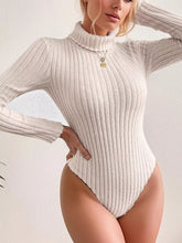 Women's Ribbed Knit Long-Sleeve Turtleneck Bodysuit - product photo 1