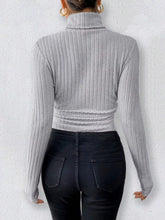 Women's Ribbed Knit Long-Sleeve Turtleneck Bodysuit - product photo 7