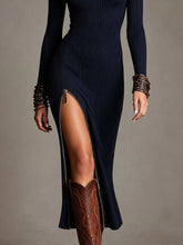 Women's Ribbed Turtleneck Cutout Sweater Dress - product image 5