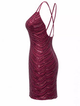 Backless bodycon sequin dress for women