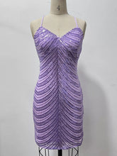 Women's sequin backless dress