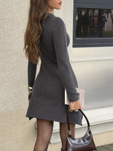 Women's Slim-Fit Polo Collar Sweater Dress