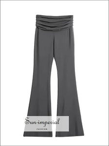 Women’s Flare Trousers With Ruched Fold Waist Detail Sun-Imperial United States