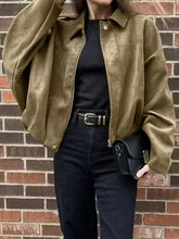 Women's Vintage-Inspired Cropped Suede-Look Jacket - product photo 1