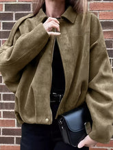 Women's Vintage-Inspired Cropped Suede-Look Jacket - product photo 2