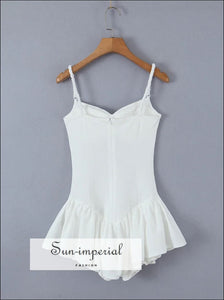Women’s White A-line Plated Spliced Mini Dress With Center Bow And Zircon Detail A-Line Sun-Imperial United States