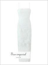 Women’s White Backless Embroidery Low Chest Maxi Dress Sun-Imperial United States