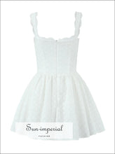 Women’s White Cut Out Embroidery Corset Style Mini Dress Sun-Imperial United States