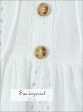 Women’s White Embroidery Lace Tube Mini Dress With Center Buttons Detail Sun-Imperial United States