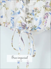 Women’s White Floral Corset Style Cami Tank Top Sun-Imperial United States