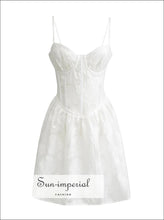 Women’s White Jacquard Corset Style Mini Dress Sun-Imperial United States