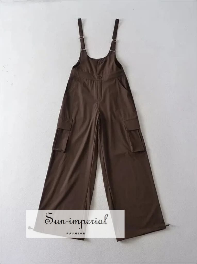 Women’s Wide Leg Jumpsuit With Buckle Strap Detail Sun-Imperial United States