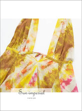 Women’s Yellow Floral Deep v Backless Halter Mini Dress V Dressh Sun-Imperial United States