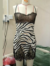 Women's Zebra Print Lace Trim Bodycon Mini Dress - product image 4