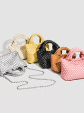 Woven Texture Mini Crossbody Bag with Chain Strap - product photo 1