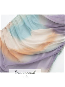 Women’s Strapless Tie Dye Midi Mesh Dress Sun-Imperial United States