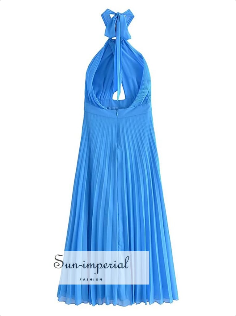knee length dresses for ladies Nyx Plunging Halter Maxi Dress